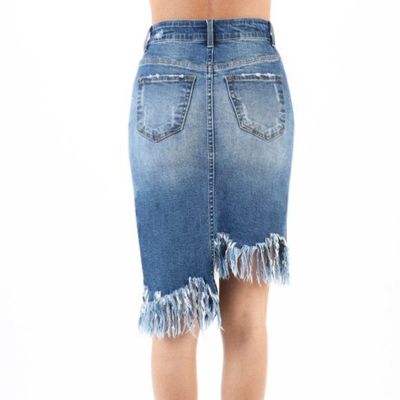 Midi length denim skirt - Picture 6 of 7